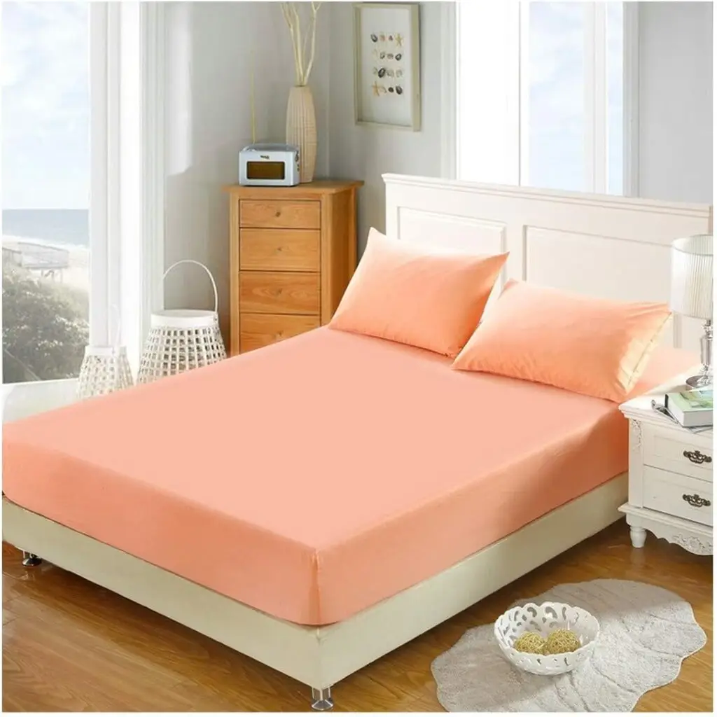 peach color stripes bedsheet king size